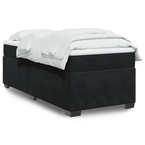 Box spring krevet s madracem crni 100x200 cm baršunasti - Crna 100 x 200 cm Cijena