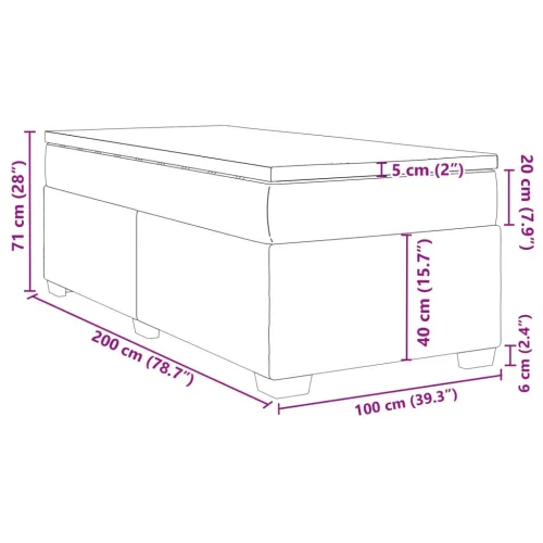 Box spring krevet s madracem crni 100x200 cm baršunasti - Crna 100 x 200 cm Cijena