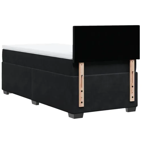 Box spring krevet s madracem crni 100x200 cm baršunasti - Crna 100 x 200 cm Gladak dizajn Cijena