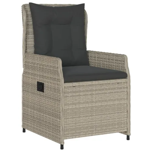 Vrtna garnitura - 3-dijelni vrtni blagovaonski set svjetlosivi od poliratana - Svjetlosiva 80 x 80 x 74 cm 2 Cijena