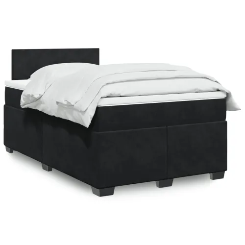 Box spring krevet s madracem crni 120 x 200 cm baršunasti - Crna 120 x 200 cm Gladak dizajn Cijena