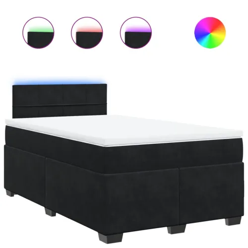 Box spring krevet s madracem crni 120 x 200 cm baršunasti - Crna 120 x 200 cm Blok s kvadratima Cijena