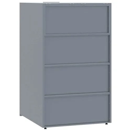 Spremište za kante za smeće - Spremište za 3 kante za otpad sivo 207x79x117 cm čelično - Siva 3 poklopac s plinskim podizanjem Cijena