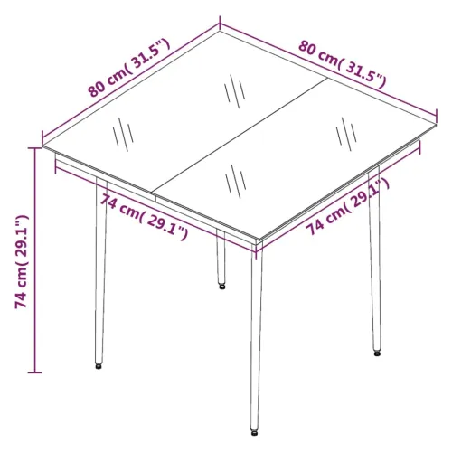 Vrtna garnitura - 5-dijelni vrtni blagovaonski set sivi od poliratana - Siva 80 x 80 x 74 cm 4 Cijena