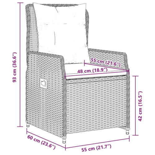Vrtna garnitura - 5-dijelni vrtni blagovaonski set sivi od poliratana - Siva 80 x 80 x 74 cm 4 Cijena