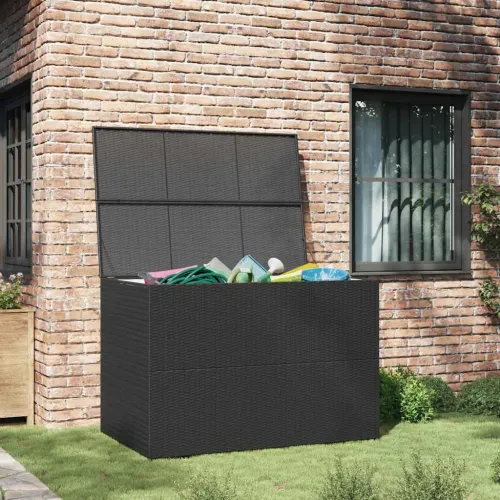 Vrtna kutija za pohranu crna 150 x 100 x 100 cm od poliratana - Crna Cijena