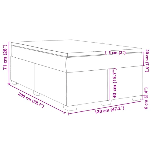 Box spring krevet s madracem tamnosivi 120 x 200 cm baršunasti - Tamno siva 120 x 200 cm Cijena