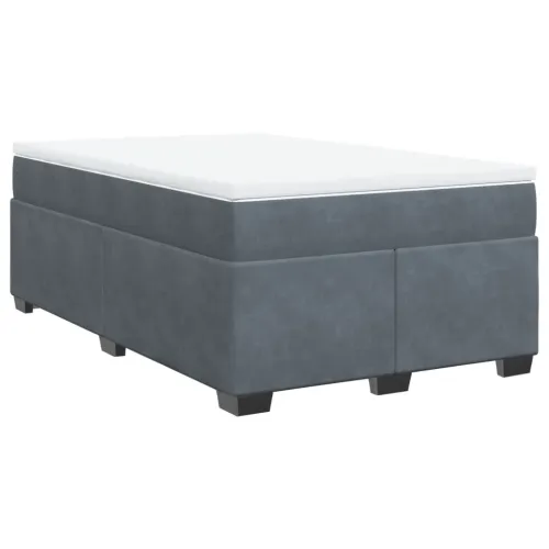Box spring krevet s madracem tamnosivi 120 x 200 cm baršunasti - Tamno siva 120 x 200 cm Cijena