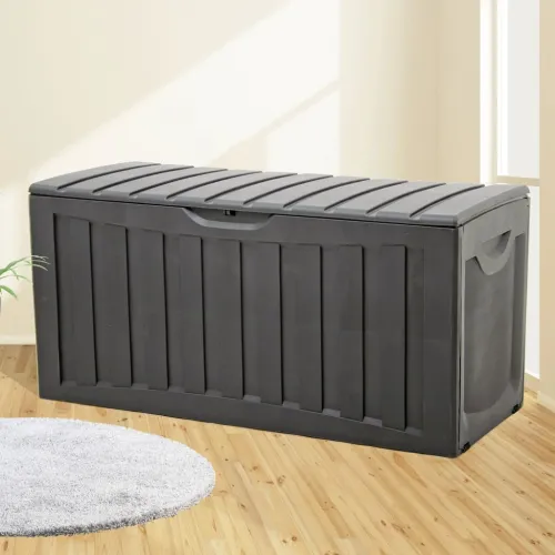 Kutija za pohranu crna 118 x 53 x 57 cm od polipropilena Cijena