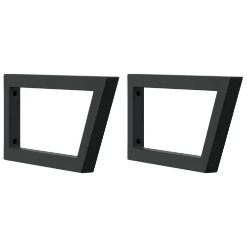 Zidna polica za Lavabo - Umivaonik od čelika i masivne hrastovine - tamno smeđa i crna 50 x 50 x 2.5 cm 1 Trapez Cijena