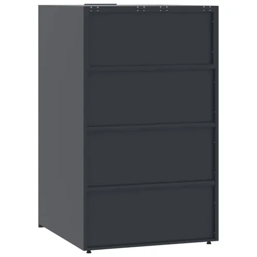 Spremište za 2 kante za otpad antracit 138x79x117 cm čelično - Antracit 2 poklopac s plinskim podizanjem Cijena