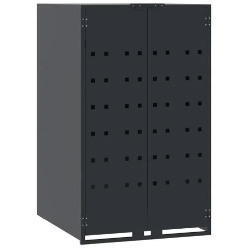 Spremište za 2 kante za otpad antracit 138x79x117 cm čelično - Antracit 2 poklopac s plinskim podizanjem Cijena