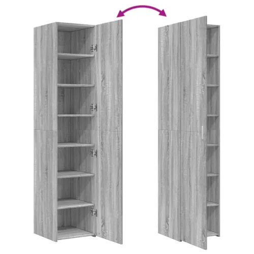 Visoka komoda boja hrasta 40x42,5x185 cm od konstruiranog drva - Sivi hrast sonoma 40 x 42.5 x 185 cm 1 sa 6 polica Cijena