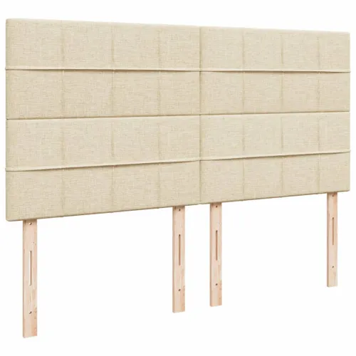 Boxspring - Krevet s oprugama i madracem krem 200 x 200 cm od tkanine - Krema 200 x 200 cm Blok s kvadratima Krema Cijena