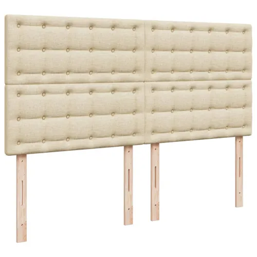 Boxspring - Krevet s oprugama i madracem krem 200 x 200 cm od tkanine - Krema 200 x 200 cm gumbi Krema Cijena