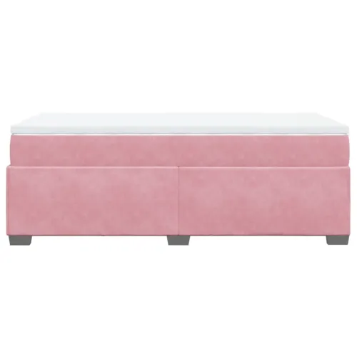 Box spring krevet s madracem ružičasti 100x200 cm baršunasti - Ružičasta 100 x 200 cm Cijena