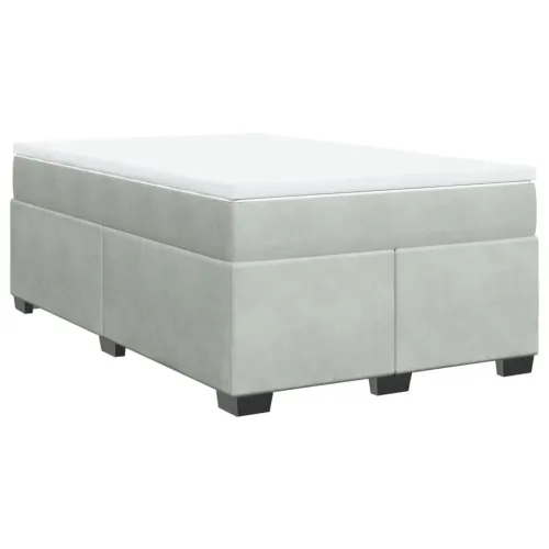 Box spring krevet s madracem svjetlosivi 120x200 cm baršunasti - Svjetlosiva 120 x 200 cm Cijena