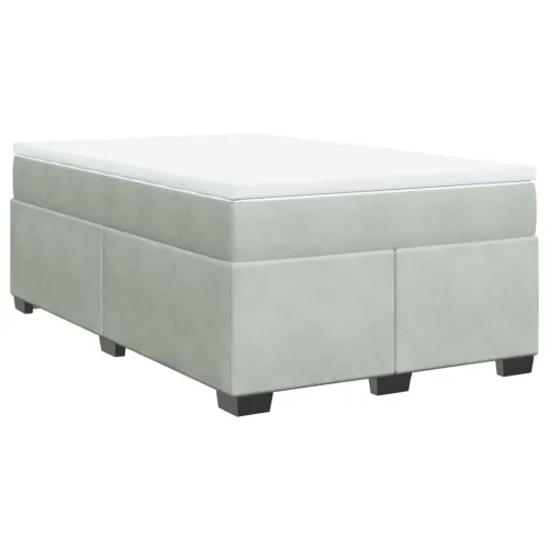 Box spring krevet s madracem svjetlosivi 120x200 cm baršunasti - Svjetlosiva 120 x 200 cm Cijena