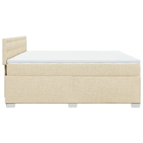 Boxspring - Krevet s oprugama i madracem krem 200 x 200 cm od tkanine - Krema 200 x 200 cm gumbi Krema Cijena