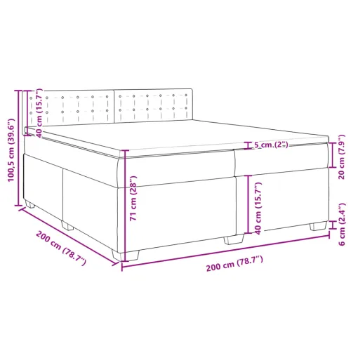 Boxspring - Krevet s oprugama i madracem krem 200 x 200 cm od tkanine - Krema 200 x 200 cm gumbi Krema Cijena