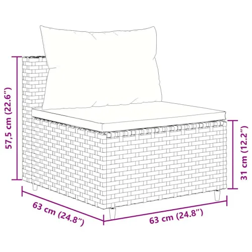 Vrtna garnitura - 7-dijelni set vrtnih sofa sivi od poliratana - Siva 6 Cijena