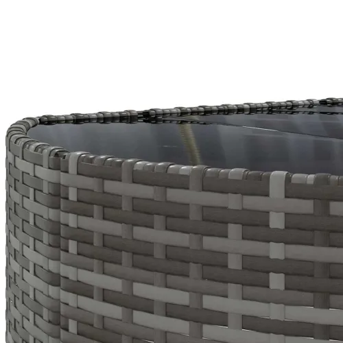 Vrtna garnitura - 7-dijelni set vrtnih sofa sivi od poliratana - Siva 6 Cijena