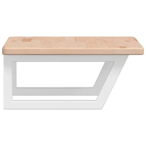 Zidna polica za Lavabo - Umivaonik od čelika i masivne hrastovine - Smeđa i bijela 50 x 50 x 2.5 cm 1 Trapez Cijena