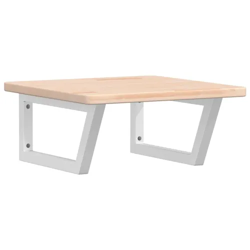 Zidna polica za Lavabo - Umivaonik od čelika i masivne hrastovine - Smeđa i bijela 50 x 50 x 2.5 cm 1 Trapez Cijena