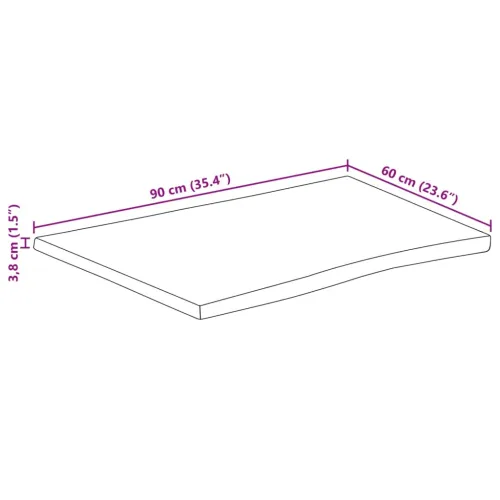 Stolna ploča 90x60x3,8 cm od masivnog drva manga sa živim rubom - Drvo manga (prirodno) 90 x 60 cm 38 mm Cijena