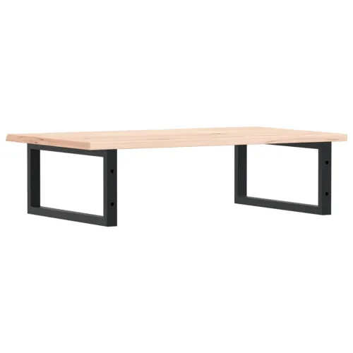 Zidna polica za Lavabo - Umivaonik od čelika i masivne hrastovine - Smeđa i crna 80 x 50 x 2 cm Pravokutno Cijena