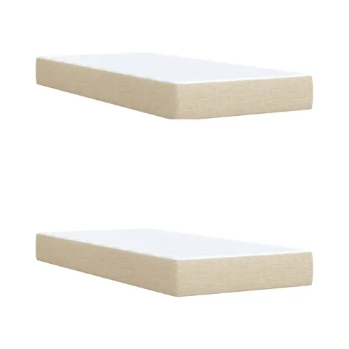 Boxspring - Krevet s oprugama i madracem krem 200 x 200 cm od tkanine - Krema 200 x 200 cm gumbi Krema Cijena