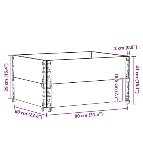 Okviri za palete 2 kom sivi 80x60 cm od masivne borovine - Siva 80 x 60 cm 2 Cijena