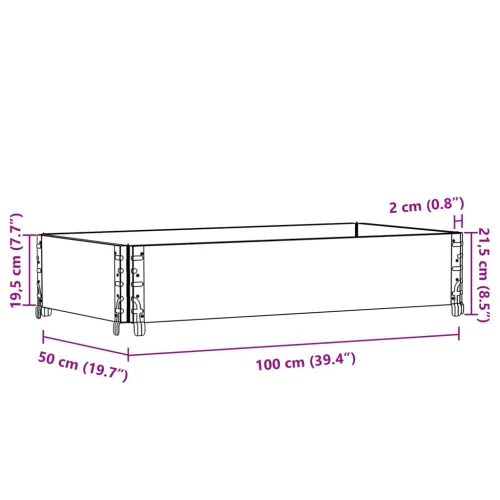 Okvir za palete crni 100 x 50 cm od masivne borovine - Crna 100 x 50 cm 1 Cijena