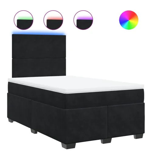 Box spring krevet s madracem crni 120 x 200 cm baršunasti - Crna 120 x 200 cm Gladak dizajn Cijena