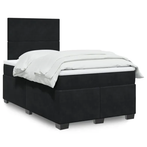 Box spring krevet s madracem crni 120 x 200 cm baršunasti - Crna 120 x 200 cm Gladak dizajn Cijena