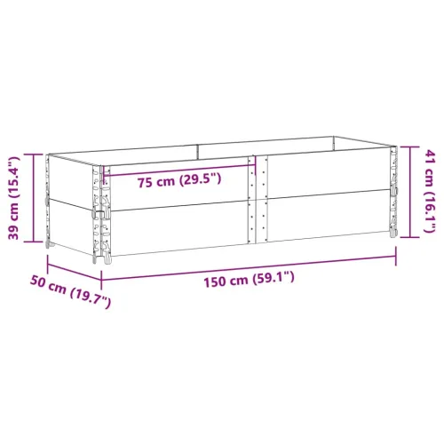 Okviri za palete 2 kom crni 150x50 cm od masivne borovine - Crna 150 x 50 cm 2 Cijena