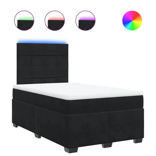 Box spring krevet s madracem crni 120 x 200 cm baršunasti - Crna 120 x 200 cm Blok s kvadratima Cijena