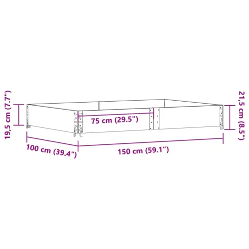 Okviri za palete crni 150x100 cm od masivne borovine - Crna 150 x 100 cm 1 Cijena