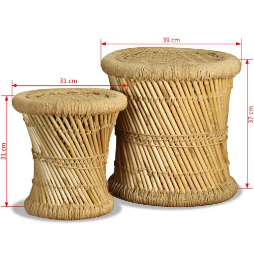 Stolci od bambusa i jute 2 kom - Smeđa 2 Cijena