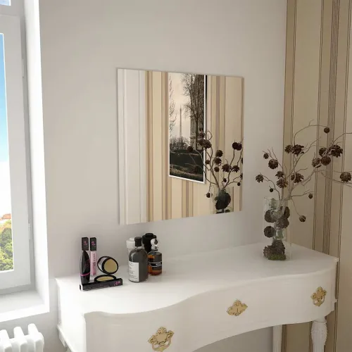 Zidno ogledalo 60 x 60 cm červrtasto stakleno - 60 x 60 cm 1 bez LED svjetala Cijena