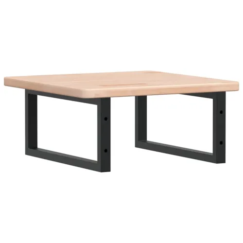 Zidna polica za Lavabo - Umivaonik od čelika i masivne hrastovine - Smeđa i crna 50 x 50 x 2.5 cm 1 Pravokutno Cijena