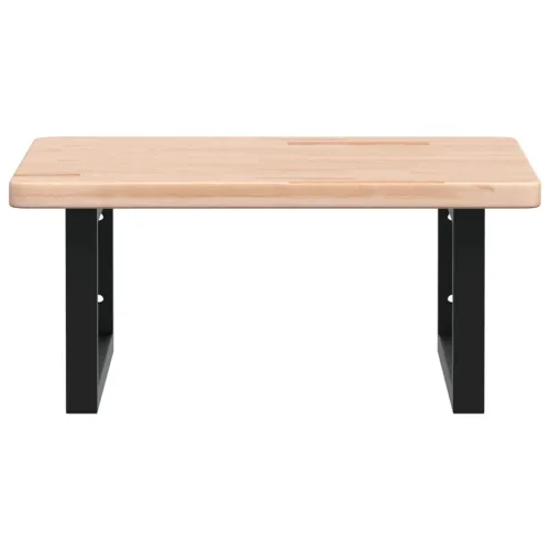 Zidna polica za Lavabo - Umivaonik od čelika i masivne hrastovine - Smeđa i crna 50 x 50 x 2.5 cm 1 Pravokutno Cijena