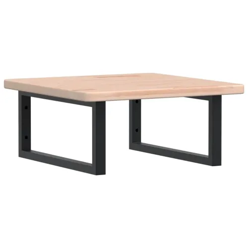 Zidna polica za Lavabo - Umivaonik od čelika i masivne hrastovine - Smeđa i crna 50 x 50 x 2.5 cm 1 Pravokutno Cijena