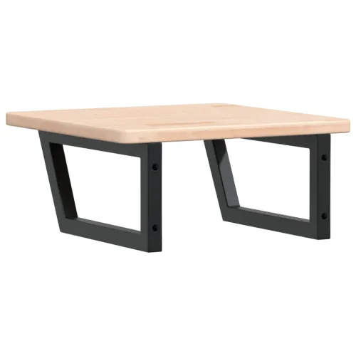 Zidna polica za Lavabo - Umivaonik od čelika i masivne hrastovine - Smeđa i crna 50 x 50 x 2.5 cm 1 Trapez Cijena