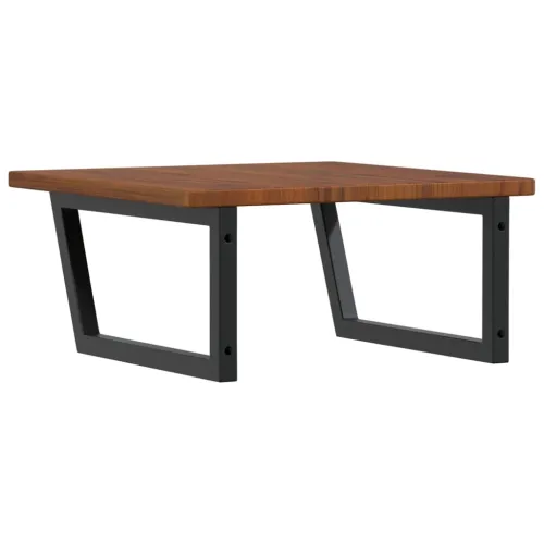 Zidna polica za Lavabo - Umivaonik od čelika i masivne hrastovine - tamno smeđa i crna 60 x 60 x 2.5 cm 1 Trapez Cijena
