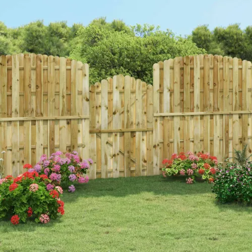 Dvorišna vrata - Vrtna vrata od impregnirane borovine 100 x 150 cm - 100 x 150 cm lučni vrh Cijena