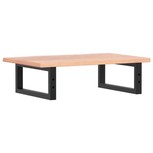 Zidna polica za Lavabo - Umivaonik od čelika i masivne hrastovine - svijetlo smeđa i crna 60 x 40 x 2 cm Pravokutno Cijena