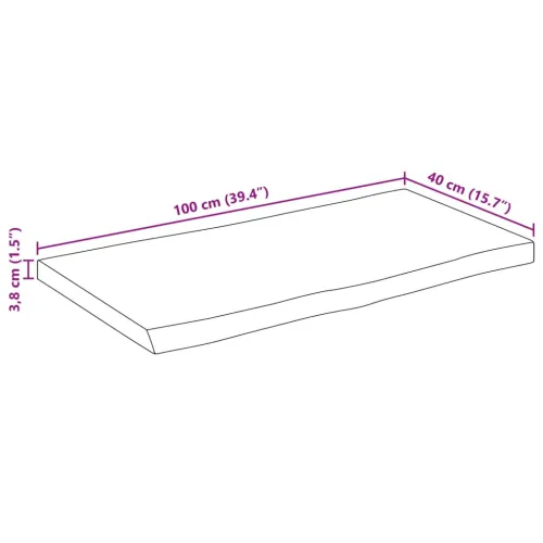 Stolna ploča 100x40x3,8 cm pravokutna od bagrema s živim rubom - Bagremovo drvo (prirodno) 100 x 40 cm 38 mm Cijena