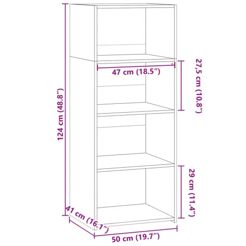 Visoka komoda siva boja hrasta 50x41x124 cm konstruirano drvo - Sivi hrast sonoma 1 Cijena