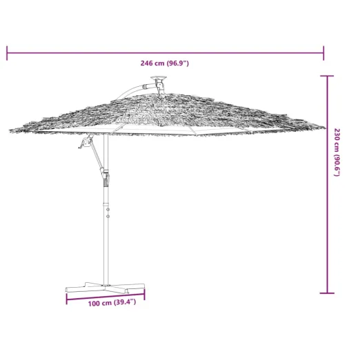 Vrtni suncobran s čeličnom šipkom plavi 246x246x230 cm - Plava 246 x 246 x 230 cm Cijena
